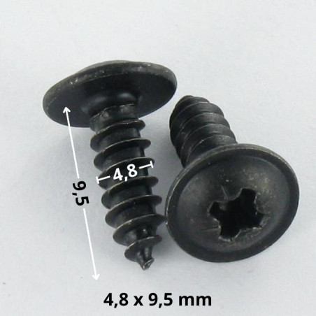 1 x Blechschraube Flachrundkopfschraube Pozi 4,8 x 9,5 Stahl schwarz verzinkt A/POINT