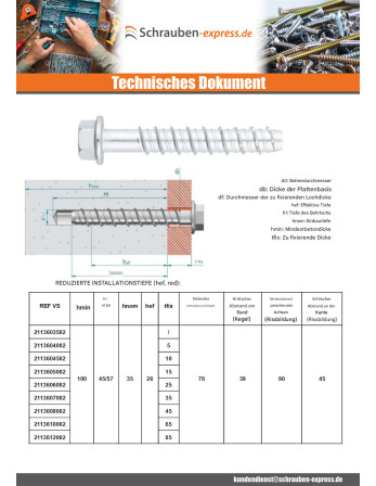 1 x Betonschraube Sechskantkopf Kreuzschlitz...