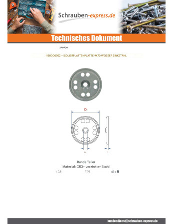 1 x BROSCHÜRE ZEICHEN ISOLIEREND 9x70 Verzinkt
