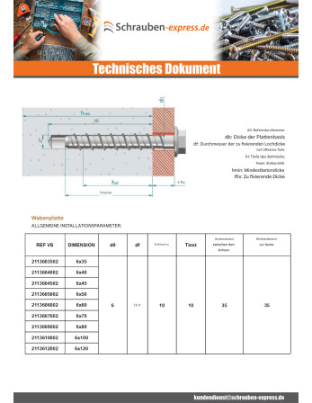 1 x Betonschraube Sechskantkopf Kreuzschlitz...