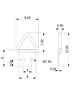 Dreieckiger Bildaufhänger 6 mm Rohstahl 2