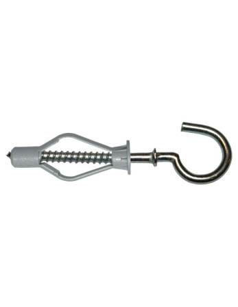 1 x Dübel Nylon 8x40 Mit Haken mit flansch 4x45