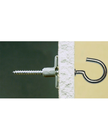 1 x Dübel Nylon 8x40 Mit Haken mit flansch 4x45