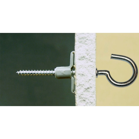 1 x Dübel Nylon 8x40 Mit Haken mit flansch 4x45
