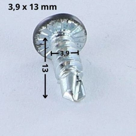 1 x Selbstbohrende Schrauben Zylindrischer Halbrundkopf Phillips 3,9 x 13 Verzinkt RAL7016 anthrazitgrau