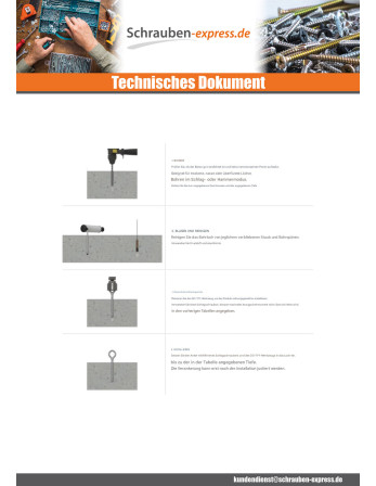 1 x Ringschraube Beton 8X55 Verzinkt