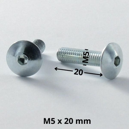 1 x Schraube Flachrundkopfschraube M5x20 Schraubenschlüssel 3 Verzinkt