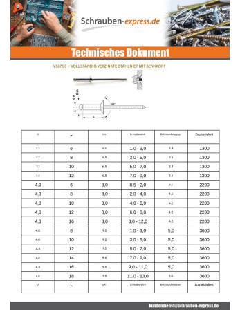 1 x "Niet ZING 3,2 x 6 Klemmdicke 1 für 3...