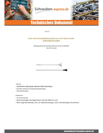 1 x Dübel Isolierung 10x200 Und Nagel METALLISCH