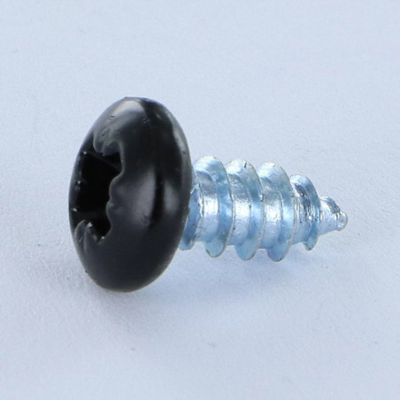 1 x Blechschraube breitem gewölbtem kopf Pozi 4,2 x 9,5 Verzinkt RAL9005 tiefschwarz