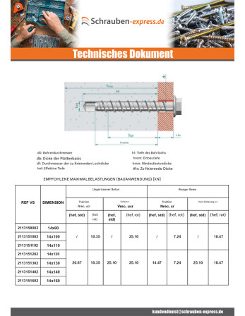 1 x Betonschraube Sechskantkopf Kreuzschlitz...