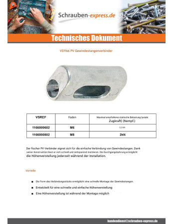 1 x Verbinderplatte Fischer Von Stange GEWINDE...