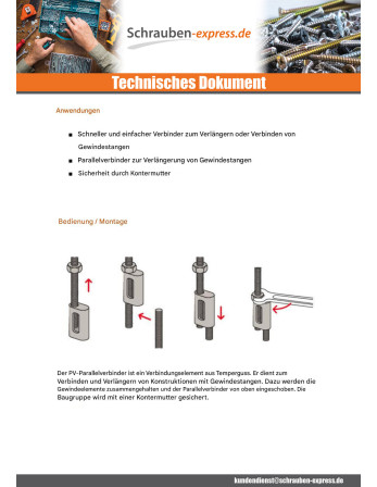 1 x Verbinderplatte Fischer Von Stange GEWINDE...