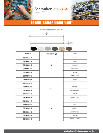 1 x Selbstklebende Abdeckkappe Durchmesser 13...