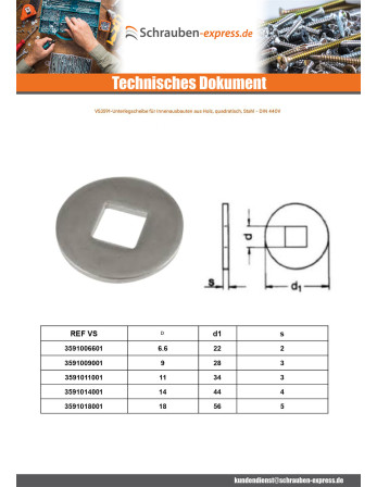 1 x Scheiben/Unterlegscheibe Für Holzbau...