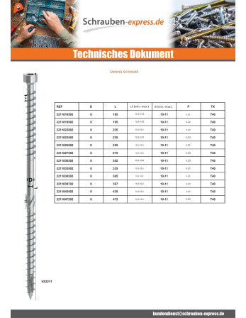 1 x Sarking-Schraube Zylindrischer Flachkopf...
