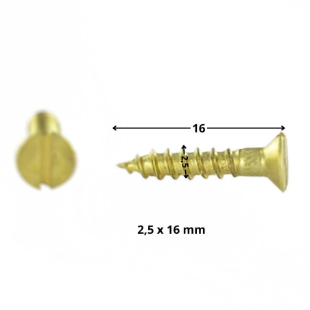 1 x Holzschraube Messing Senkkopfschraube Gespalten 2,5 x 16 Mikroschrauben