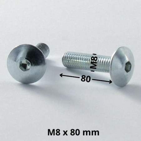 1 x Schraube Flachrundkopfschraube M8X80 Schraubenschlüssel 5 Verzinkt