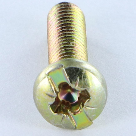 1 x Metallschrauben Zylindrischer Halbrundkopf POZI und gespalten M4x16 Kopf-Durchmesser 7 Dichromat