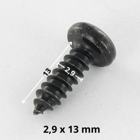 1 x Blechschraube Zylindrischer Flachkopf T10 2,9 x 13 Stahl schwarz verzinkt