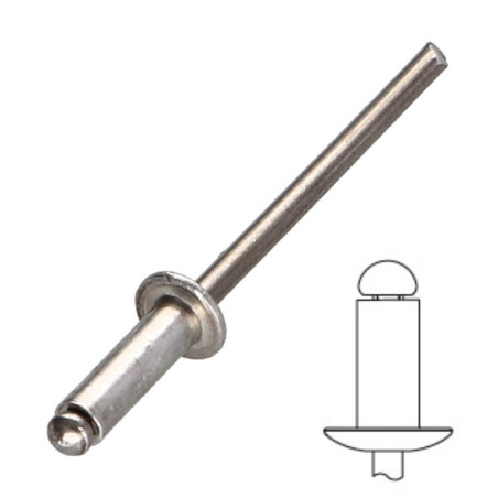 1 x "Niet 4x6 Klemmdicke 0,5 für 2 Flachkopf RAL7016 anthrazitgrau