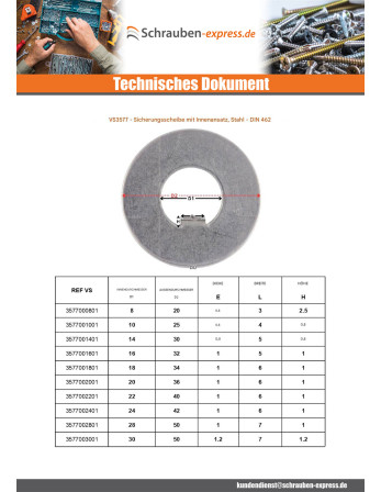 1 x Sicherungsscheibe mit Innenzapfen 8x20x0,8...