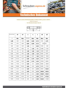 Scheiben/Unterlegscheibe Flach 16x30x3 Z Dacromet 2
