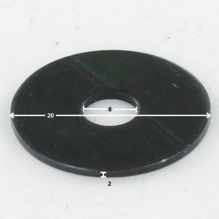 1 x Scheiben/Unterlegscheibe Flach 8x20x2 Rohstahl Verzinkt Nickel schwarz 480 HBS ohne Rotrost - Schwarz