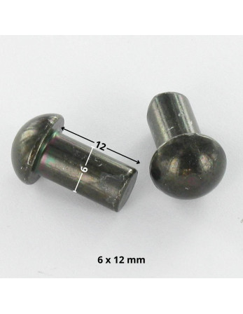 1 x Vollniet Rundkopf 6x12 Stahl schwarz verzinkt