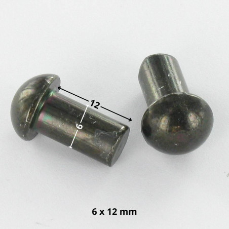 1 x Vollniet Rundkopf 6x12 Stahl schwarz verzinkt