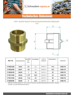 Doppelnippel Flachgelenk FEIGE 280 Männlich / Männlich... 2