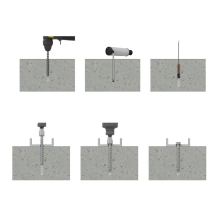1 x Betonschraube Sechskantkopf Kreuzschlitz mit Flansch T18 12x150 Verzinkt