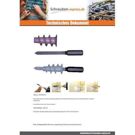 1 x Metalldübel Selbstbohrende Schrauben RAWLPLUG 13x31 Mit Schraube