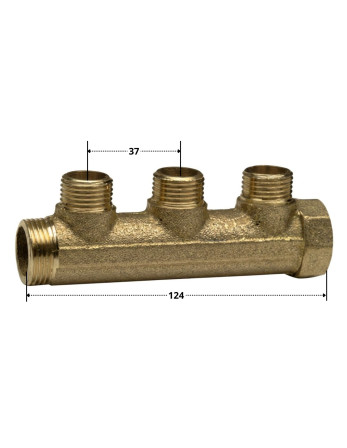 1 x Verteiler 3 Ausgänge 20x27 (3/4") Männlich...