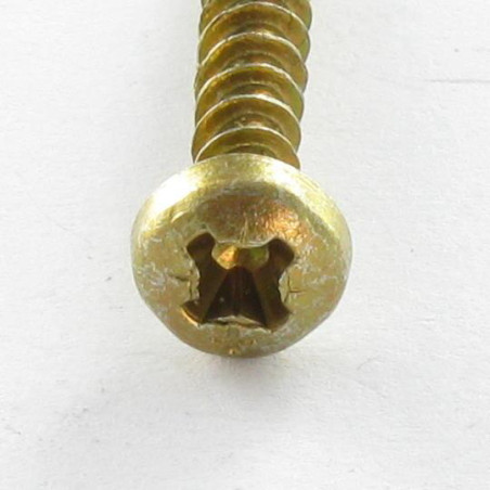 1 x Spanplattenschraube Rundkopf Pozi 4,5X25 Dichromat