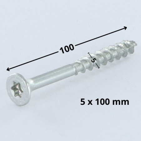 1 x Schraube Spax Senkkopfschraube T20 5X100 Mit Gewinde 61 Teilgewinde WIROX