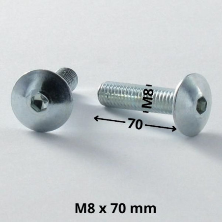 1 x Schraube Flachrundkopfschraube M8X70 Schraubenschlüssel 5 Verzinkt