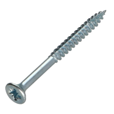 1 x Spanplattenschrauben TEKOR Senkkopfschraube Gezahnt Pozi N°2 4X60 Mit Gewinde 36 cut Bohrspitze mit Typ 17 Spitze
