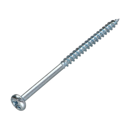1 x Spanplattenschrauben Rundkopf Pozi N°3 6X100 Mit Gewinde 60 Verzinkt