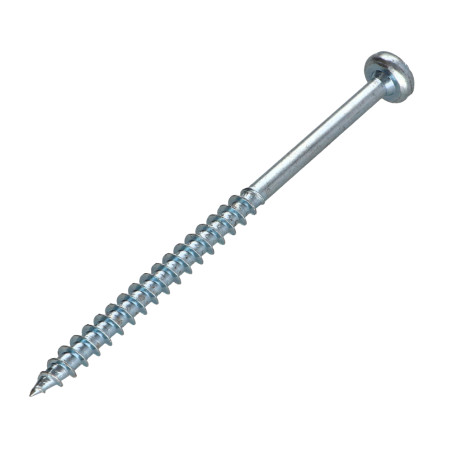 1 x Spanplattenschrauben Rundkopf Pozi N°3 6X100 Mit Gewinde 60 Verzinkt
