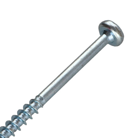 1 x Spanplattenschrauben Rundkopf Pozi N°3 6X100 Mit Gewinde 60 Verzinkt