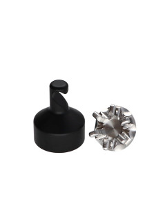 Haken dekorativ Aluminium Schwarz mit Befestigung für...