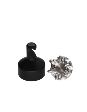 1 x Haken dekorativ Aluminium Schwarz mit...