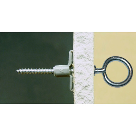 1 x Dübel Nylon 8x40 Mit Ringschraube mit flansch 4x45