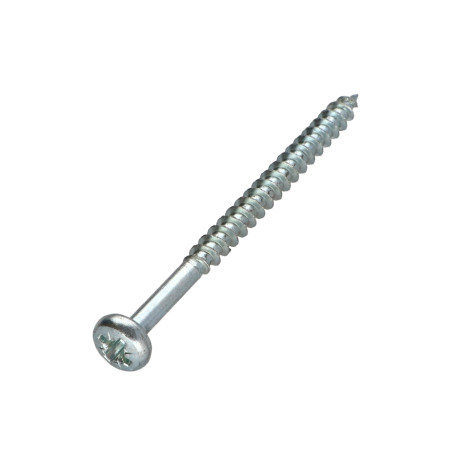 1 x Spanplattenschrauben Rundkopf Pozi N°3 6X80 Mit Gewinde 48 Verzinkt
