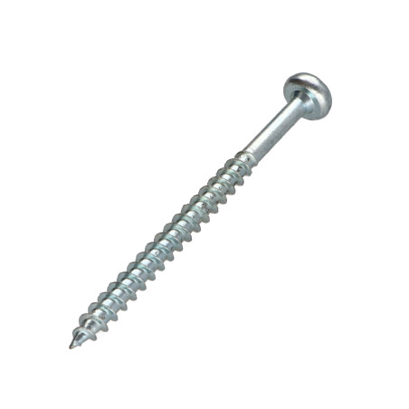 1 x Spanplattenschrauben Rundkopf Pozi N°3 6X80 Mit Gewinde 48 Verzinkt