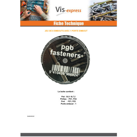 1 x Set mit 6 Biteinsatz Gespalten Phillips Pozi