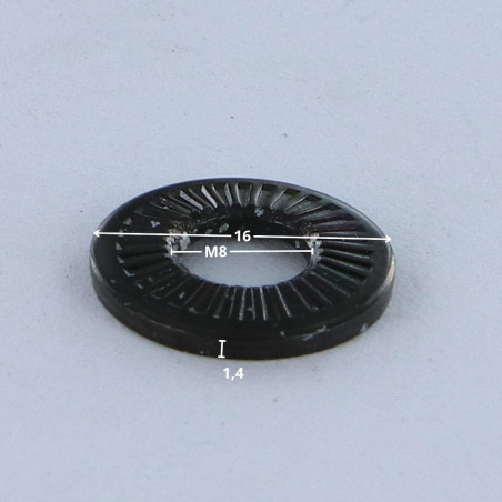 1 x Kontaktscheiben M8x16x1,4 Stahl schwarz verzinkt Serie Z (schmal)