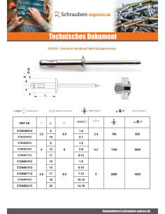 Blindniete Multigrip Aluminium Stahlgewinde TRS 4x12 RAL5017 2