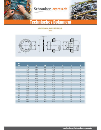 1 x Sicherungsringe SELBST VERRIEGELUNG...